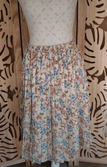 Jupe plissée midi fleurie - Fabriquée en France - Taille unique