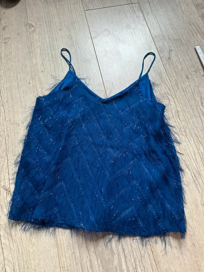 Top nuisette bleu électrique paillettes vero moda XS - photo numéro 2