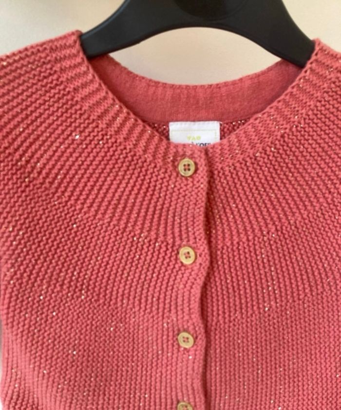 Gilet fille en coton corail  TAO - photo numéro 2