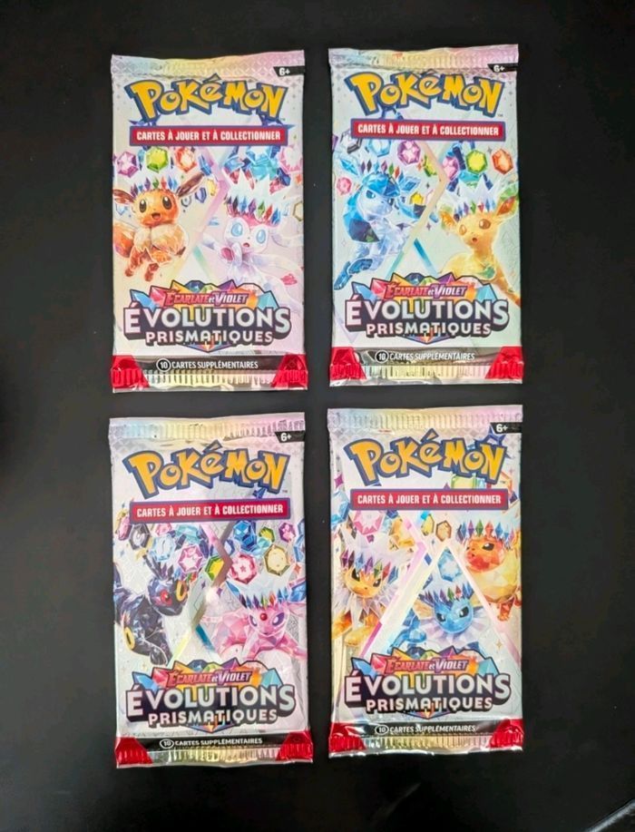 Pokémon Artset 4 Boosters Évolution prismatique Ev 8.5 FR Scellé.