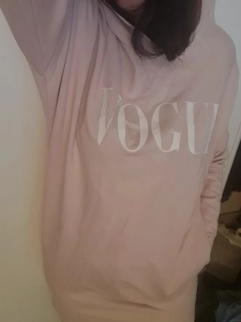 Vestido robe sweat capuche Vogue Belle&Best rose sport