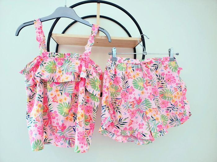 10 - 11 ans ensemble été blouse été short leger
