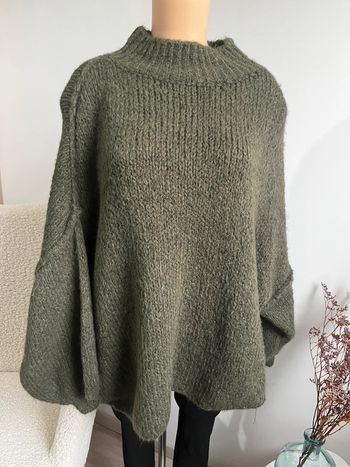 Pull kaki grosses coutures