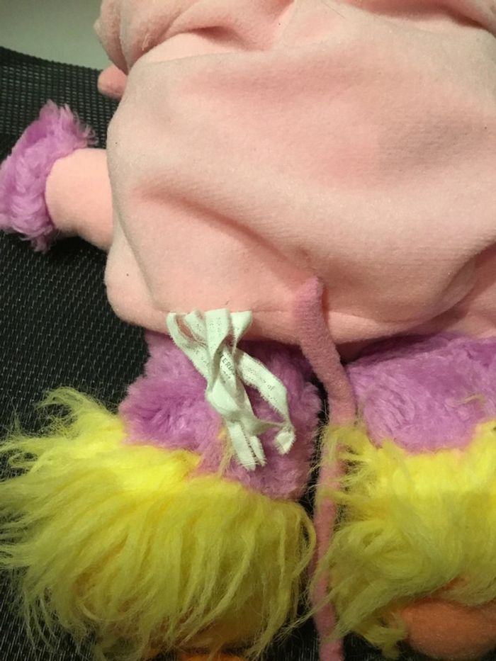 Peluche Popples polochon rose slumber party pancake Mattel vintage 22cm - photo numéro 8