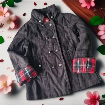 Magnifique manteau évasé à revers écossais