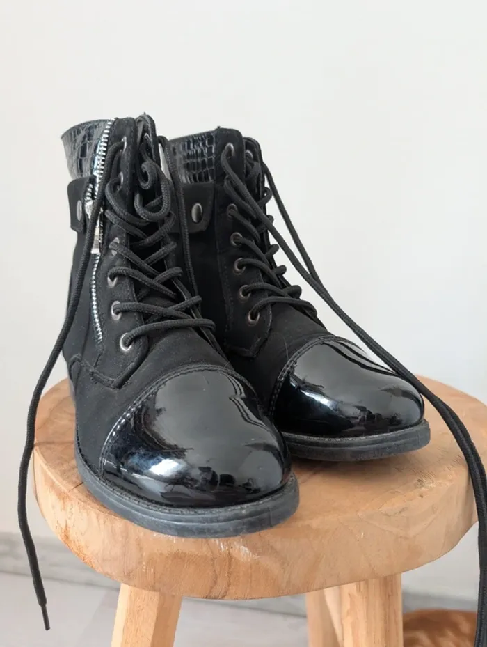 Bottines bi-matière pointure 37 - photo numéro 9