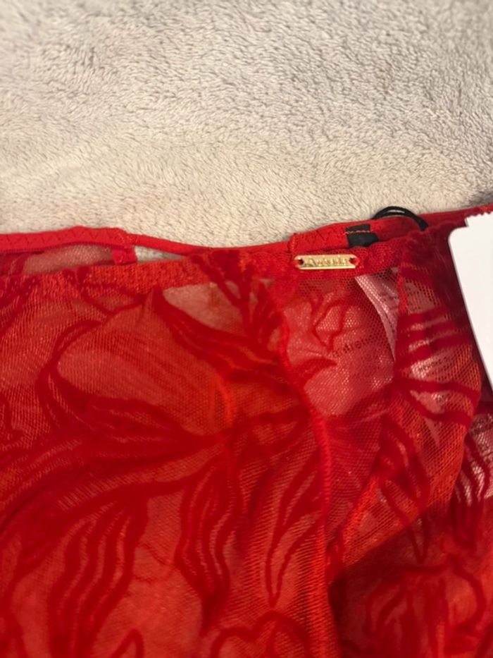 Aubade - Culotte Haute, Coeur à Corps, Rouge, Taille 3 - photo numéro 3