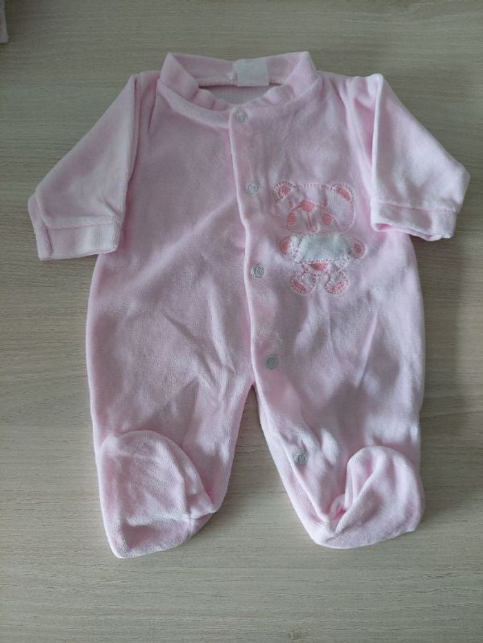 Grenouillère motif ourson fille 1 mois