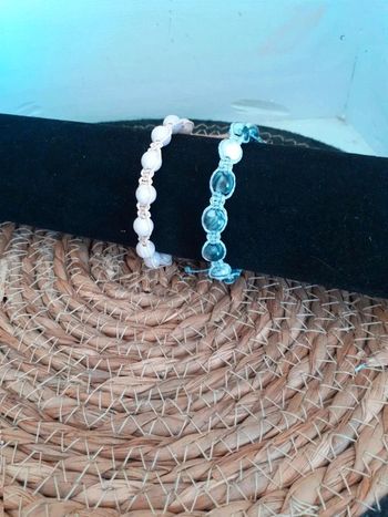Bracelet  macramé grosses  perles n°15