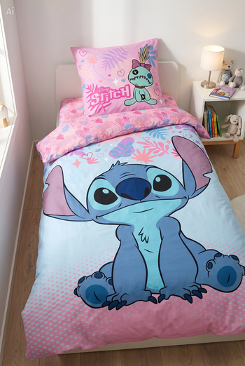 Parure de lit simple Stitch - 1 housse de couette + 1 taie d'oreiller - 100% coton