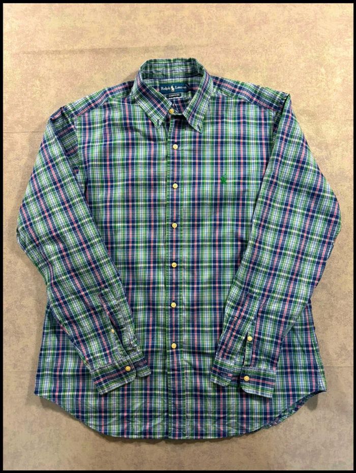 Chemise rayés Verte et violette Ralph Lauren Taille L