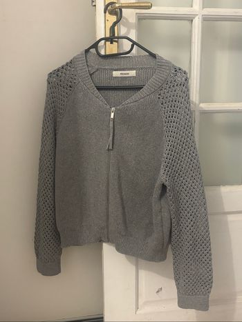 Gilet gris pailletée
