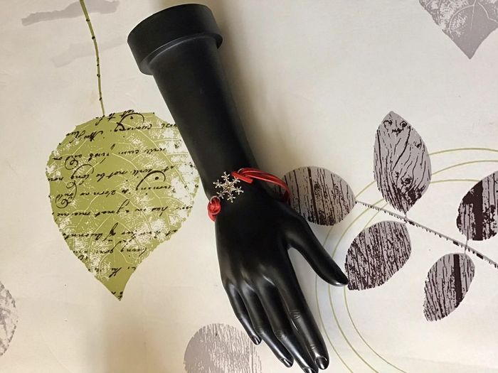 Bracelet en cuir rouge étoile - photo numéro 2