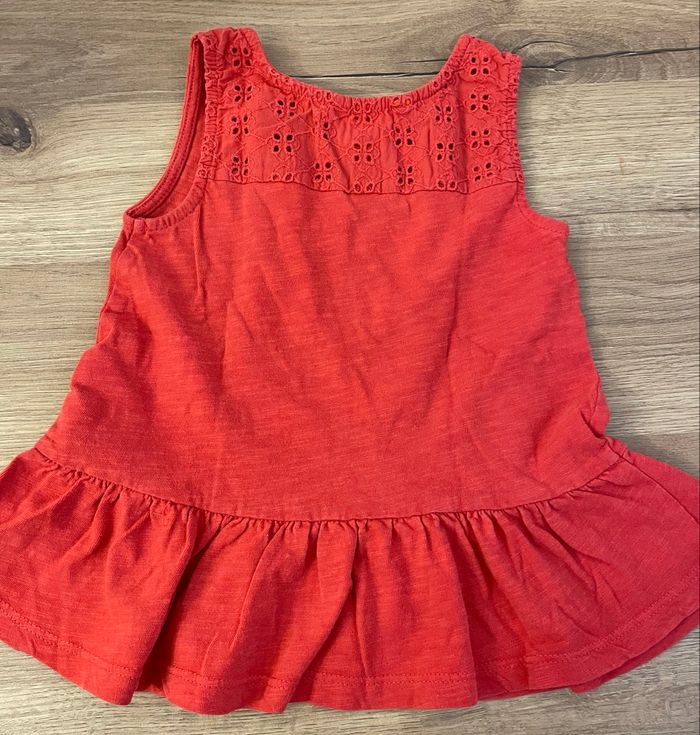 T-Shirt-Débardeur Rouge Fille Taille 2 ans - photo numéro 4