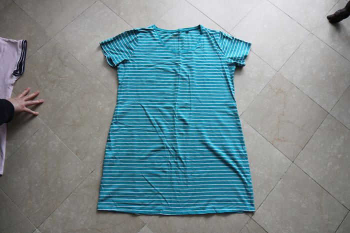 C&A - Chemise de nuit rayée bleu et blanc