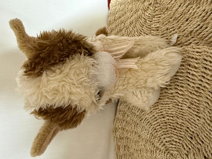 CHAT DOUDOU FOREST DISTRIBUTION BEIGE MARRON NOEUD ROSE PELUCHE - photo numéro 2
