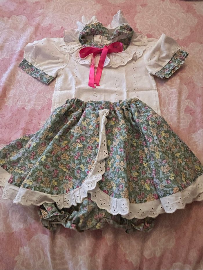 Ensemble chemise et jupe réunionnais pour petite fille