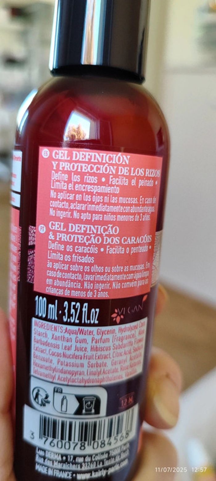 Kairly Vegan Gel Perfect Curl – Définition & Protection des boucles Naturalong
100 ml - photo numéro 5