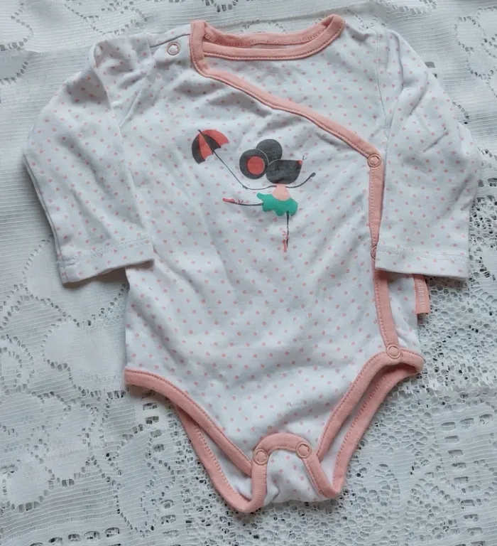 Body croisé bébé - motif ballon, en très bon état, taille 3 mois