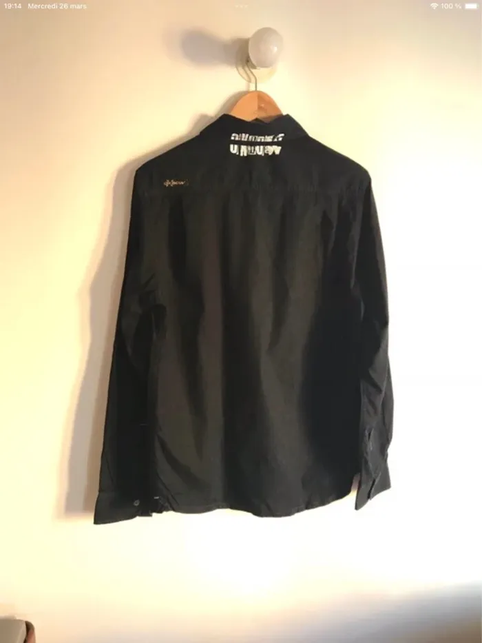Chemise noire à carreaux ton sur ton Oxbow taille L - photo numéro 8
