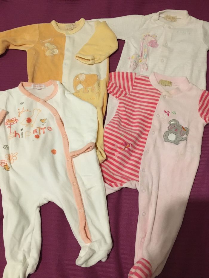Lot de 4 pyjamas hiver fille 6mois