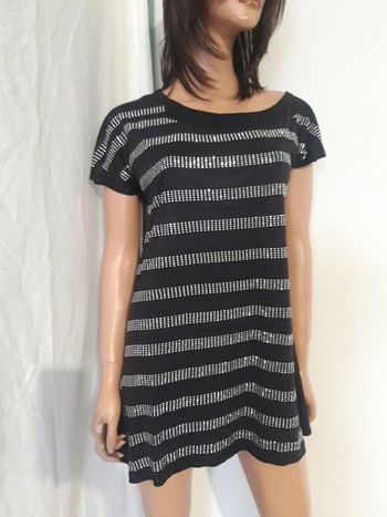 Haut long strass noir TU