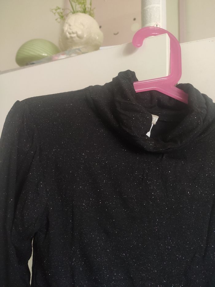 Orchestra tee shirt col roulé noir paillettes 8 ans - photo numéro 2