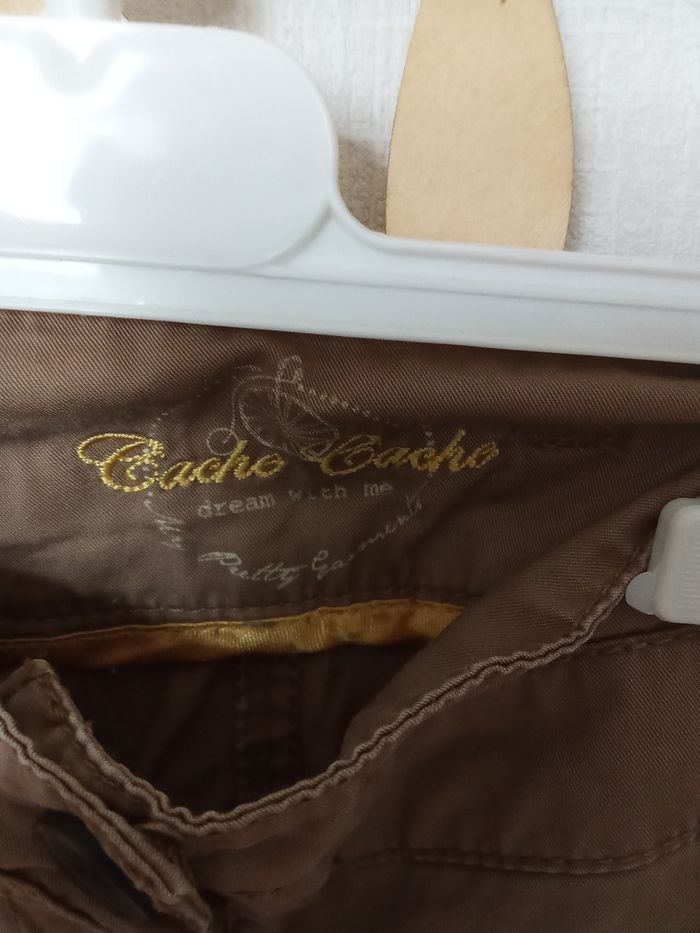 Pantalon droit femme mi saison marque cache cache taille 38 ou M, beige, kaki - photo numéro 5