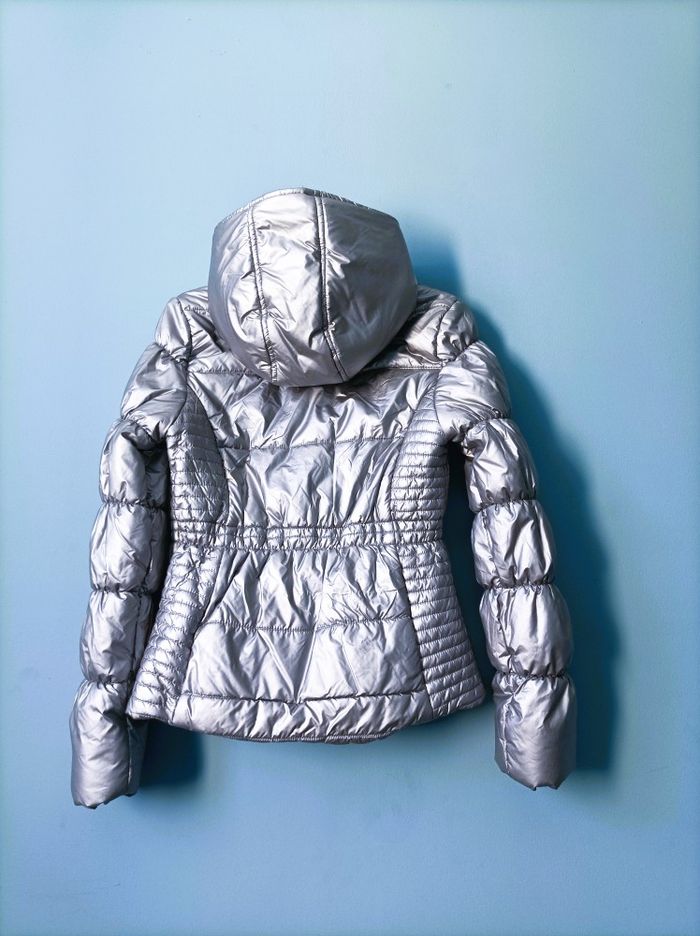 Doudoune fille Catimini 12 ans manteau argente TBE + gilet fourrure amovible - photo numéro 4