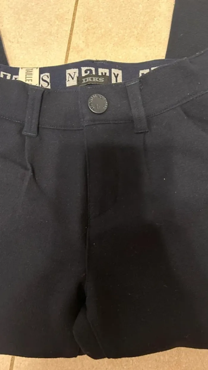 Pantalon forme chino navy en maille garçon IKKS 5 ans - photo numéro 6
