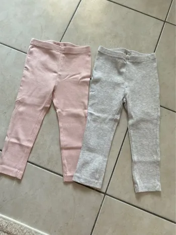 Lot de 2 legging côtelé rose gris Lupilu