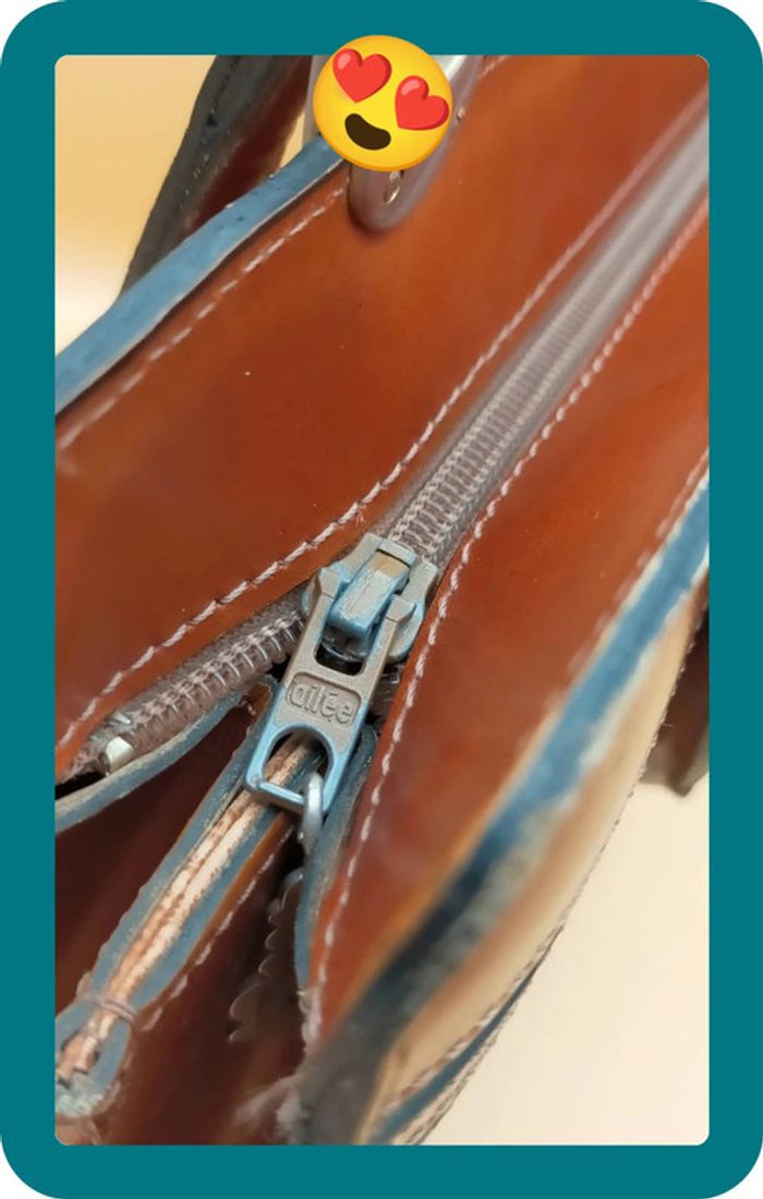 Sac à main vintage Nouveau Maroquinier, en cuir rigide, marron - photo numéro 7