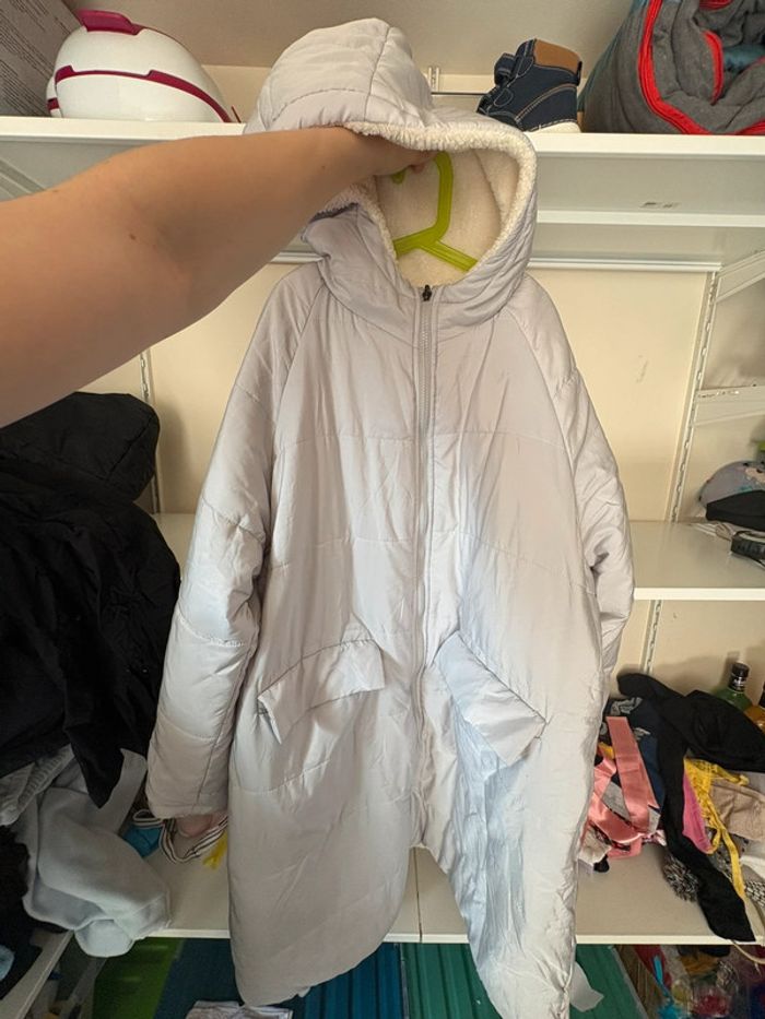 Manteau gris fourrure