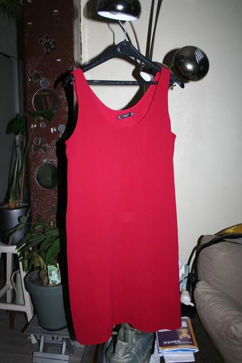 🌸Robe rouge doublée décolleté rond Taille 38 "Mango" Neuve🌸