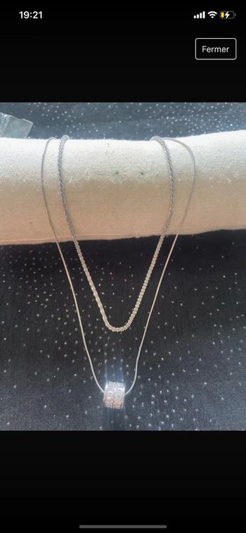 collier double argenté