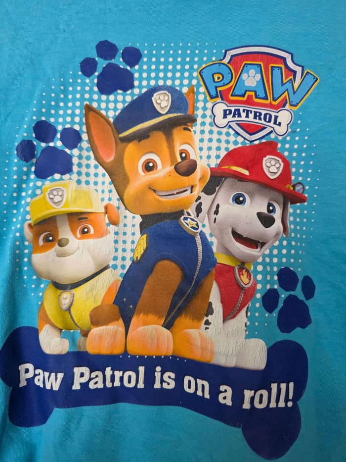 TEE-SHIRT GARÇON 👦 PAW PATROL NICKELEDEON BLEU TURQUOISE 6ANS - photo numéro 3