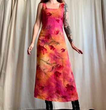 Sublime robe longue fleurie Summer Cottagecore vintage made in France 90s - Taille M
