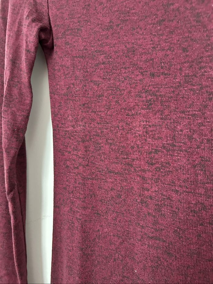 Robe pull longue moulante cintrée bordeaux chiné maille fine Pimkie S - photo numéro 2
