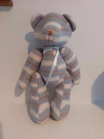 Martial Jeff de Bruges - peluche tricot bleu gris