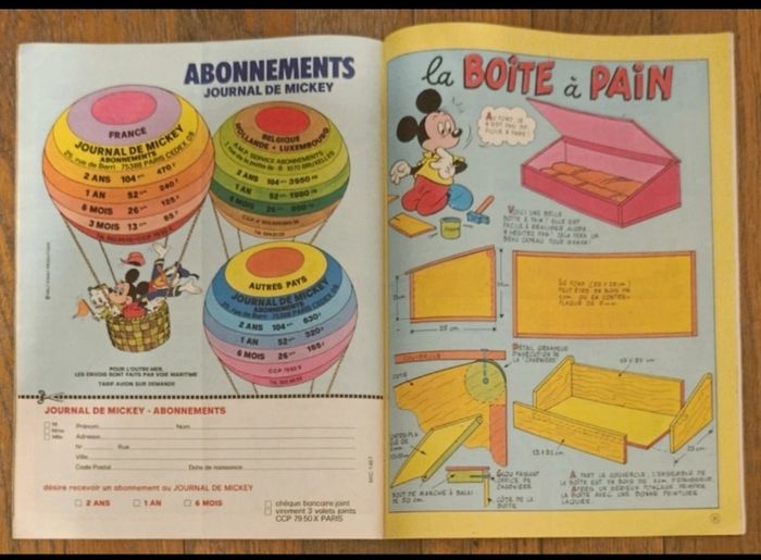 Ancien journal de mickey avec poster N°1467 de 1980 vintage - photo numéro 8