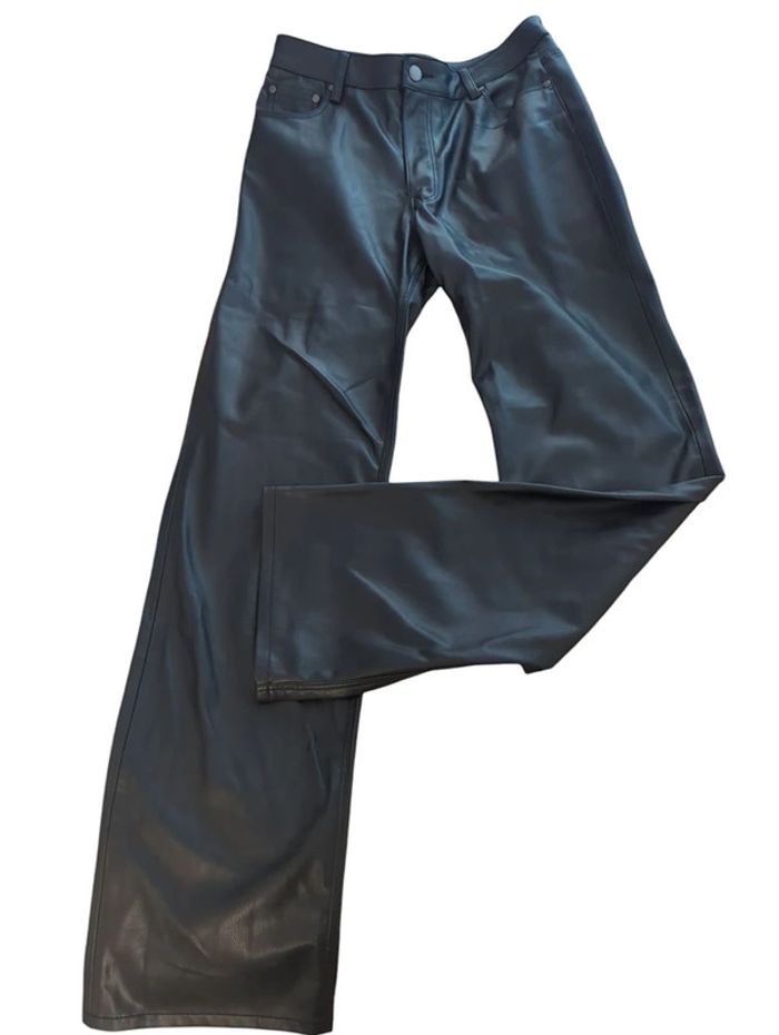 pantalon à jambes larges Zara en Simili cuir noir taille 38