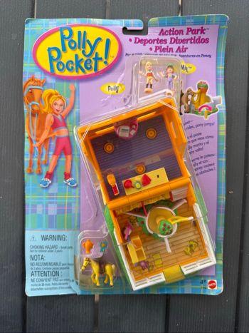 Polly Pocket Pony Ride 1998 – Complet -Action Park – Neuf sous blister RARE