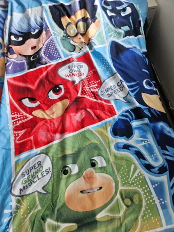 Lot 2 housse de couette et 1 Taie d'oreiller 1 personne Pyjamasques