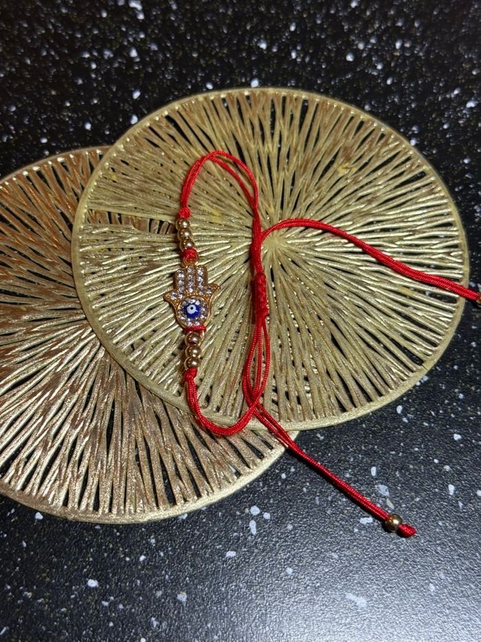 Bracelet Hamsa / Main de Fatma – Anti-Mauvais Œil – Cordon Rouge - photo numéro 4