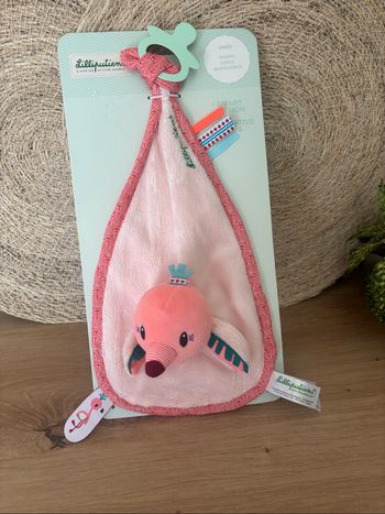 Neuf doudou plat flamant rose Anaïs lilliputiens