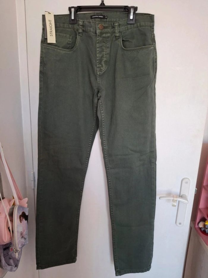 Pantalon jeans vert foncé monoprix homme neuf taille L 40