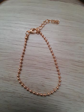 Bracelet doré,chaîne à billes, plaqué or