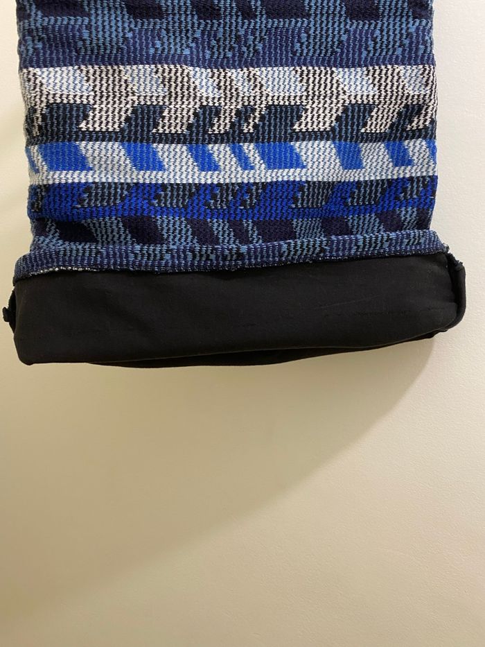 Jupe tweed jacquard bleu noir motif graphique hiver épaisse femme taille 36 Maje - photo numéro 10