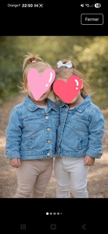 Lot de 2 veste en jeans TAO 24 mois 2 ans jumelles