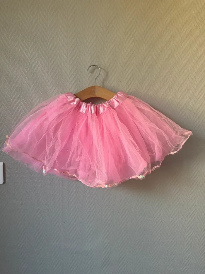 Déguisement jupe tutu rose paillette
